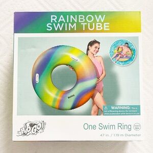 BESTWAY Rainbow Swim Tube Inflatable Pool Ring - Multicolor